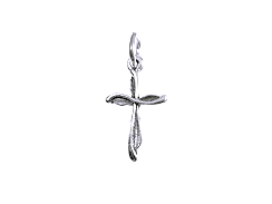Sterling Silver Swirl Cross Charm with Jumpring