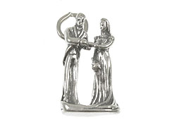 Sterling Silver Bride & Groom Charm with Jumpring