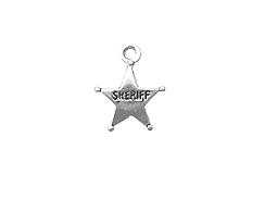 Sterling Silver Sheriff Badge Charm with Jump Ring