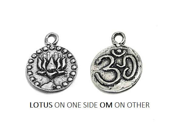 Sterling Silver Mantra Om Lotus Charm