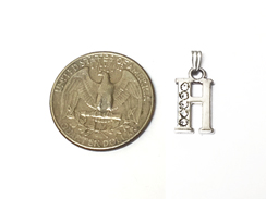 16mm Sterling Silver with SWAROVSKI Rhinestones Letter Charm - H