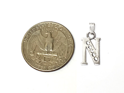 16mm Sterling Silver with SWAROVSKI Rhinestones Letter Charm - N
