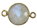 Rainbow Moonstone Round Faceted Gemstone Bezel Gold Plated Link