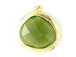 Faceted Glass Pendants with Gold Plated Trim - Olive