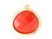 Faceted Glass Pendants with Gold Plated Trim - Coral