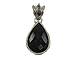 Faceted Pear Shape Onyx Pendant in Sterling Silver