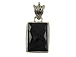 Faceted Rectangle Shape Onyx Pendant in Sterling Silver