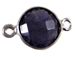 Sterling Silver Gemstone Bezel Round Link - Iolite