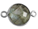 Sterling Silver Gemstone Bezel Round Link - Labradorite