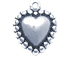 Sterling Silver Heart with Granulated Edge Charm 