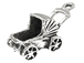 Sterling Silver Baby Carriage Charm 