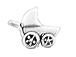 Sterling Silver Baby Carriage Charm 