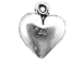 Sterling Silver Puff Heart Charm 3D 