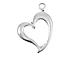 Sterling Silver Curved Heart Charm