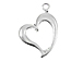 Sterling Silver Curved Heart Charm 