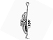 Sterling Silver Trumpet Charm 