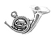 Sterling Silver French Horn Charm 