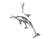 Sterling Silver Adult & Baby Dolphin Charm 