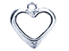 Sterling Silver Open Beveled Edge Heart Charm 