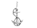 Sterling Silver Anchor with Rope Charm 