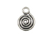 Bali Style Silver Spiral Disc Charm 