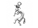 Sterling Silver Kokopelli Left Facing Charm with Jump Ring