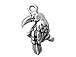 Sterling Silver Toucan Bird Charm with Jump Ring