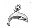 Sterling Silver Dolphin - Right Charm with Jump Ring