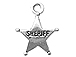 Sterling Silver Sheriff Badge Charm with Jump Ring