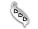 Sterling Silver Hearts Text Chat Charm  with Jumpring