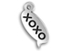 Sterling Silver XOXO Text Chat Charm  with Jumpring