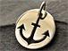 Cutout Anchor Disk Charm Sterling Silver
