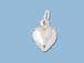 Sterling Silver puffed 3-D Heart Charm, 10.8 x 8.2mm, with jump ring