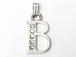 16mm Sterling Silver with SWAROVSKI Rhinestones Letter Charm - B