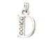 16mm Sterling Silver with SWAROVSKI Rhinestones Letter Charm - D