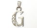 16mm Sterling Silver with SWAROVSKI Rhinestones Letter Charm - G