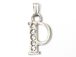 16mm Sterling Silver with SWAROVSKI Rhinestones Letter Charm - P