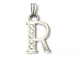 16mm Sterling Silver with SWAROVSKI Rhinestones Letter Charm - R