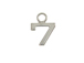 9mm Sterling Silver Number Charm -  7 
