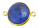 Gold over Sterling Silver Gemstone Bezel Round Link - Lapis