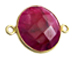 Gold over Sterling Silver Gemstone Bezel Round Link - Ruby