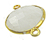 Gold over Sterling Silver Gemstone Bezel Round Link - Moonstone