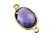 Gold over Sterling Silver Gemstone Bezel Oval Link - Amethyst