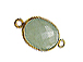 Gold over Sterling Silver Gemstone Bezel Oval Link - Aquamarine