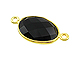 Gold over Sterling Silver Gemstone Bezel Oval Link - Black Onyx