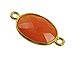 Gold over Sterling Silver Gemstone Bezel Oval Link - Carnelian