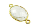 Gold over Sterling Silver Gemstone Bezel Oval Link - Crystal