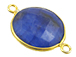 Gold over Sterling Silver Gemstone Bezel Oval Link - Lapis