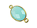 Gold over Sterling Silver Gemstone Bezel Oval Link - Light Blue Chalcedony