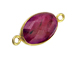 Gold over Sterling Silver Gemstone Bezel Oval Link - Ruby